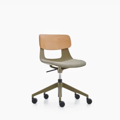 NURUS LUCREZİA AHŞAP SIRT MİNDERLİ HAKİ ÇALIŞMA SANDALYESİ - ATOM OFİS (1)