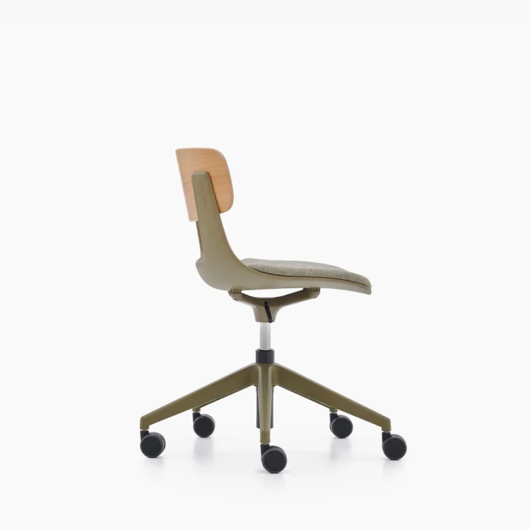 NURUS LUCREZİA AHŞAP SIRT MİNDERLİ HAKİ ÇALIŞMA SANDALYESİ - 4