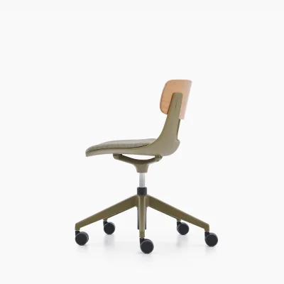 NURUS LUCREZİA AHŞAP SIRT MİNDERLİ HAKİ ÇALIŞMA SANDALYESİ - 6