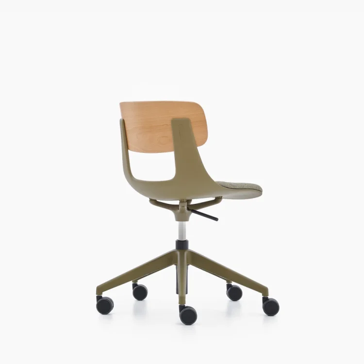 NURUS LUCREZİA AHŞAP SIRT MİNDERLİ HAKİ ÇALIŞMA SANDALYESİ - 3