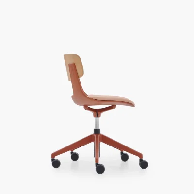 NURUS LUCREZİA AHŞAP SIRT MİNDERLİ KİREMİT ÇALIŞMA SANDALYESİ - 4