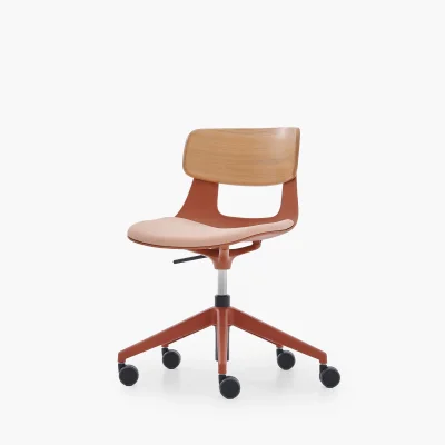 NURUS LUCREZİA AHŞAP SIRT MİNDERLİ KİREMİT ÇALIŞMA SANDALYESİ - 8