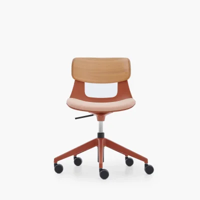 NURUS LUCREZİA AHŞAP SIRT MİNDERLİ KİREMİT ÇALIŞMA SANDALYESİ - 1