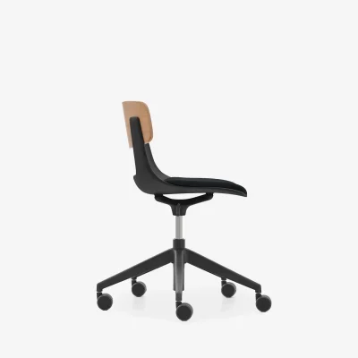 NURUS LUCREZİA AHŞAP SIRT MİNDERLİ SİYAH ÇALIŞMA SANDALYESİ - 4