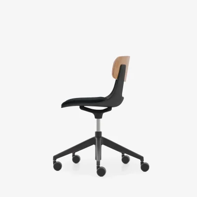 NURUS LUCREZİA AHŞAP SIRT MİNDERLİ SİYAH ÇALIŞMA SANDALYESİ - 6