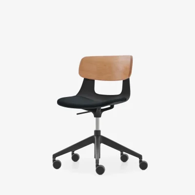 NURUS LUCREZİA AHŞAP SIRT MİNDERLİ SİYAH ÇALIŞMA SANDALYESİ - 8