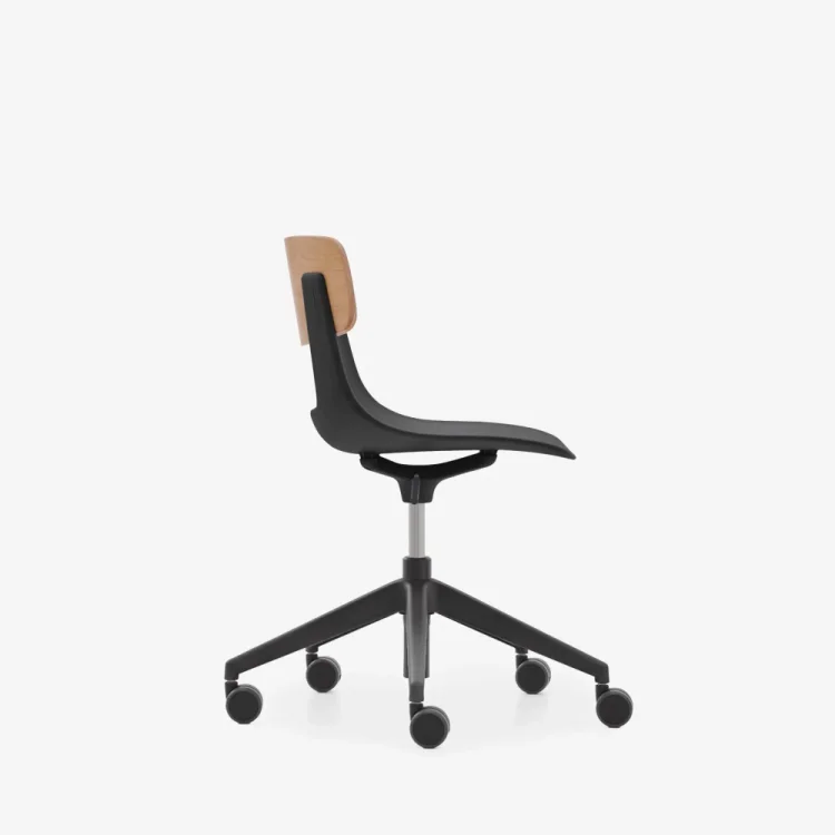 NURUS LUCREZİA AHŞAP SIRT SİYAH ÇALIŞMA SANDALYESİ - 4