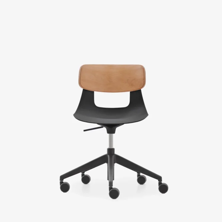 NURUS LUCREZİA AHŞAP SIRT SİYAH ÇALIŞMA SANDALYESİ - 1