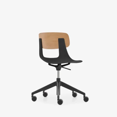 NURUS LUCREZİA AHŞAP SIRT SİYAH ÇALIŞMA SANDALYESİ - 3