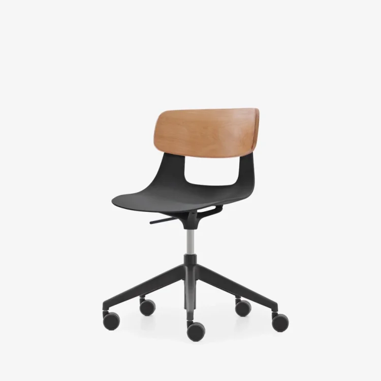 NURUS LUCREZİA AHŞAP SIRT SİYAH ÇALIŞMA SANDALYESİ - 8