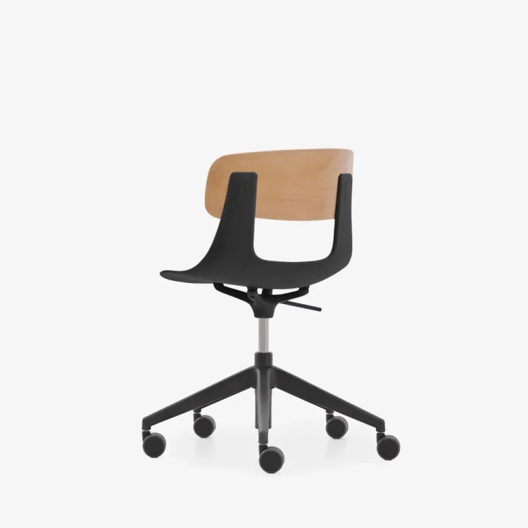 NURUS LUCREZİA AHŞAP SIRT SİYAH ÇALIŞMA SANDALYESİ - 7