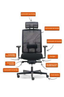 NURUS ME TOO SİYAH YÖNETİCİ ÇALIŞMA KOLTUĞU - 9