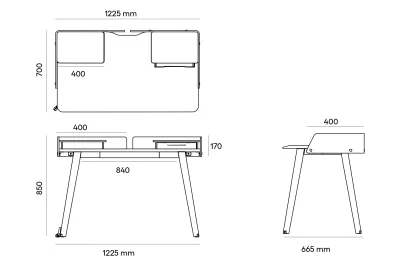 NURUS RENEE WOOD KEÇELİ ÇALIŞMA MASASI - 6