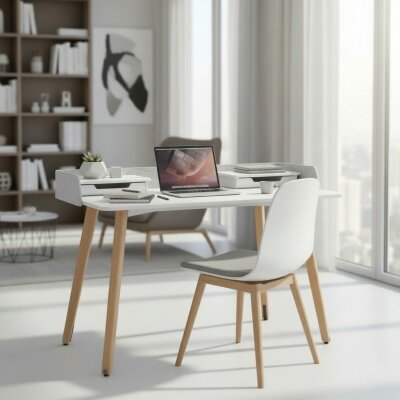 NURUS RENEE WOOD KEÇELİ VE AKSESUARLI ÇALIŞMA MASASI - NURUS