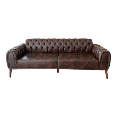 OSCAR CHERSTER KAHVE DERİ 3'LÜ OTURMA GRUBU TAKIMI - 3