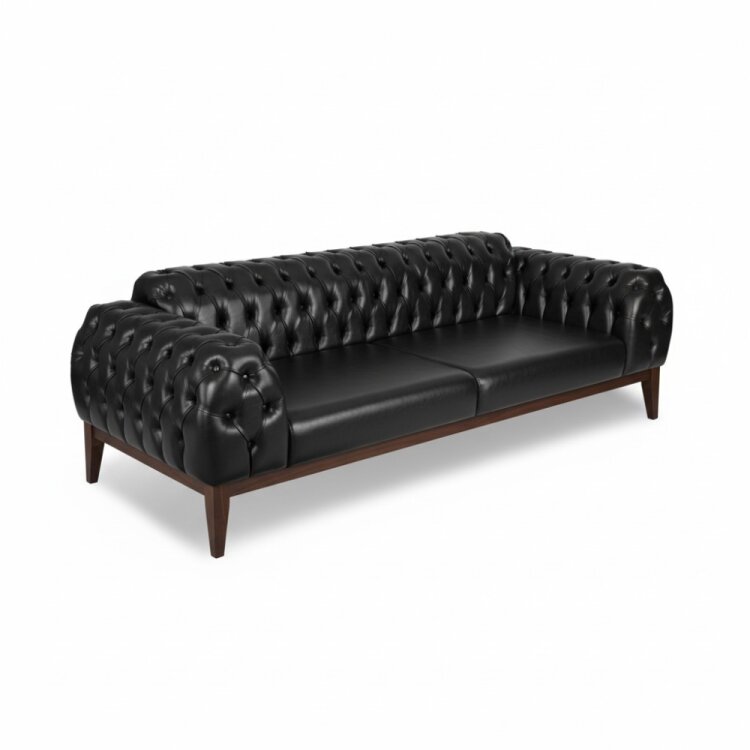 OSCAR SİYAH DERİ 3'LÜ OTURMA GRUBU TAKIMI - 3