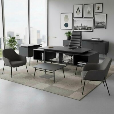 PİANO ANTRASİT MAKAM TAKIMI - ATOM OFİS