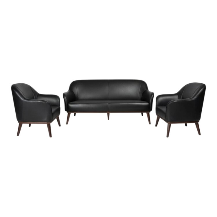 ROSE SİYAH DERİ 3'LÜ OTURMA GRUBU TAKIMI - 2