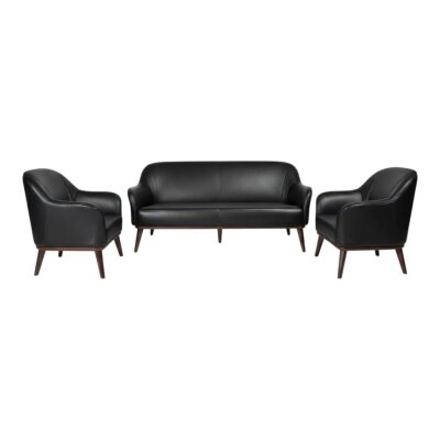 ROSE SİYAH DERİ 3'LÜ OTURMA GRUBU TAKIMI - CASELLA (1)