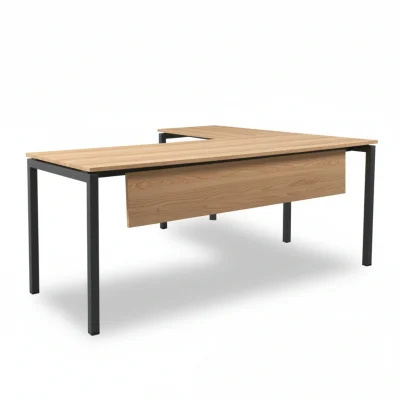 SMOOTH ÇAM MDF L ÇALIŞMA MASASI - ATOM OFİS (1)