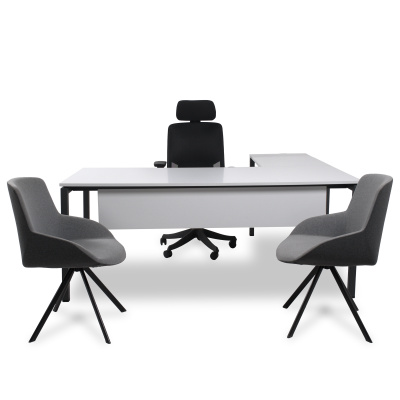 SMOOTH L BEYAZ ÇALIŞMA MASASI - ATOM OFİS (1)