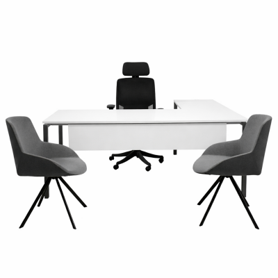 SMOOTH L BEYAZ ÇALIŞMA MASASI - ATOM OFİS (1)