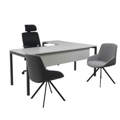 SMOOTH L KÜL GRİ ÇALIŞMA MASASI - ATOM OFİS