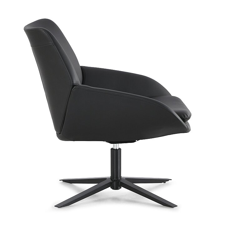 STİL SİYAH DERİ MİSAFİR BEKLEME KOLTUĞU - 3