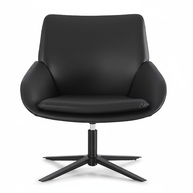 STİL SİYAH DERİ MİSAFİR BEKLEME KOLTUĞU - 1