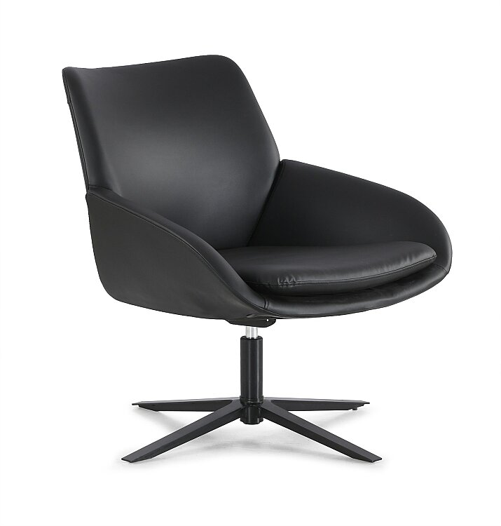 STİL SİYAH DERİ MİSAFİR BEKLEME KOLTUĞU - 2