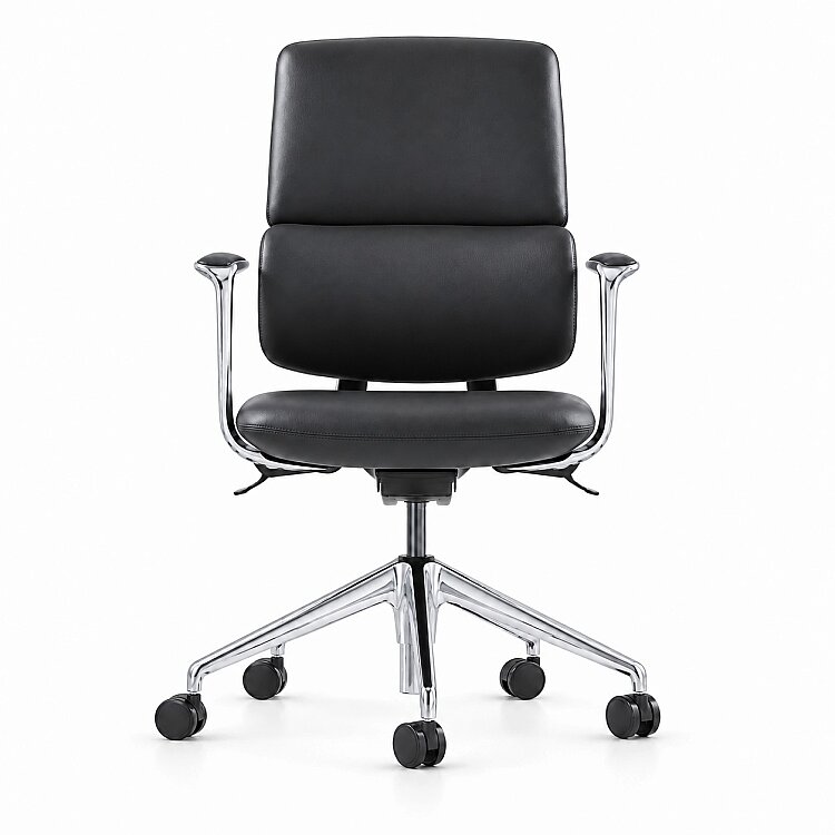 SWAN-B BLACK DERİ ÇALIŞMA KOLTUĞU - 1