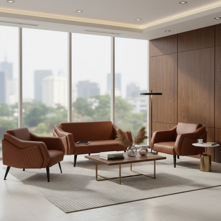 TRİOS TABA DERİ 3'LÜ OTURMA GRUBU TAKIMI - 1